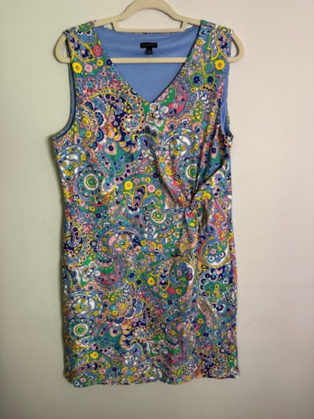 Talbots Paisley Sleeveless Side Gathered Sheath Dress Women's XL